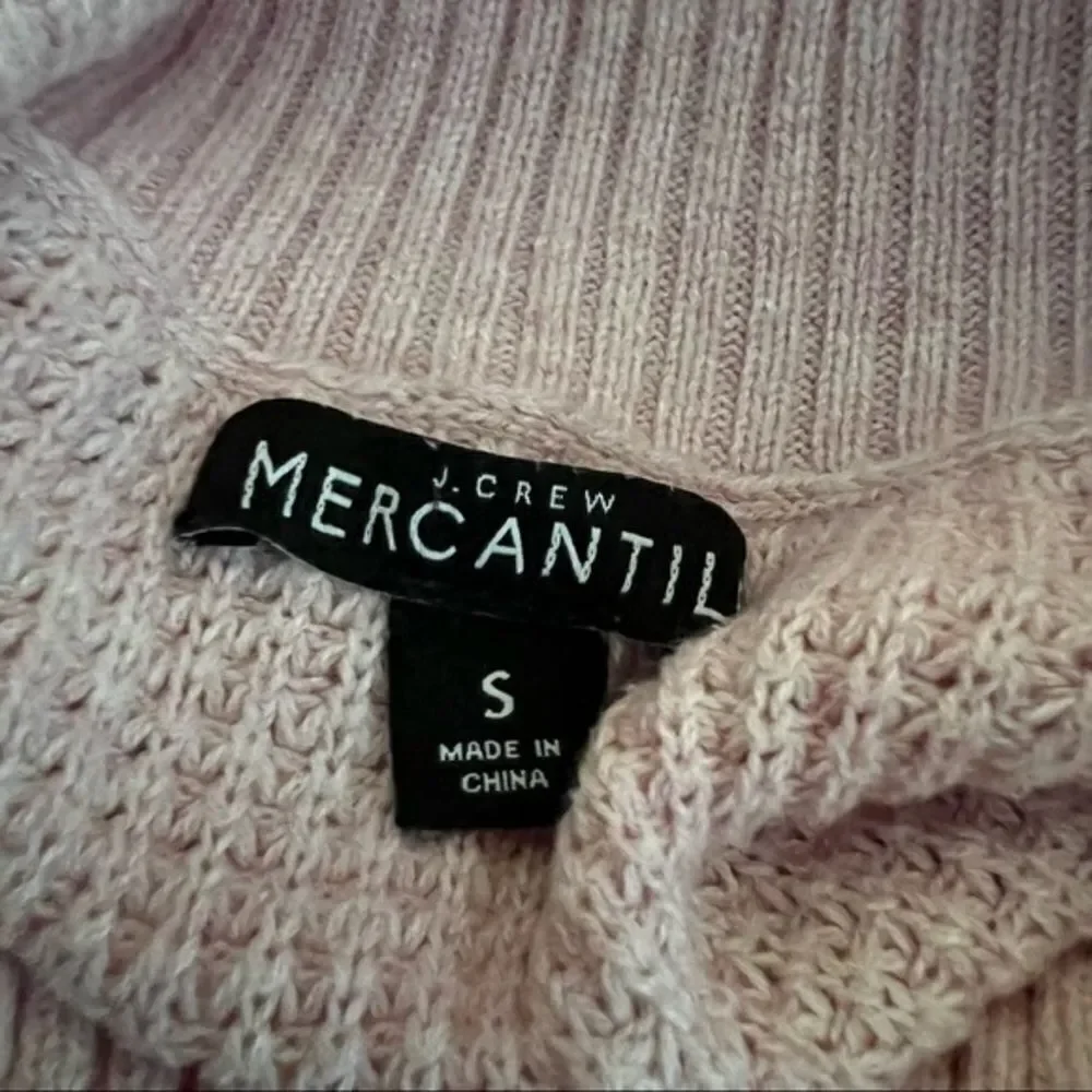 J Crew Mercantile Women's Pink Textured Turtleneck Cotton Sweater Size S.